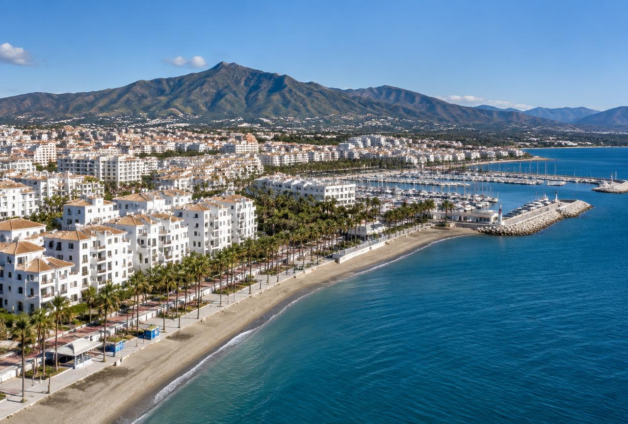 Estepona seafront and marina on the Costa del Sol